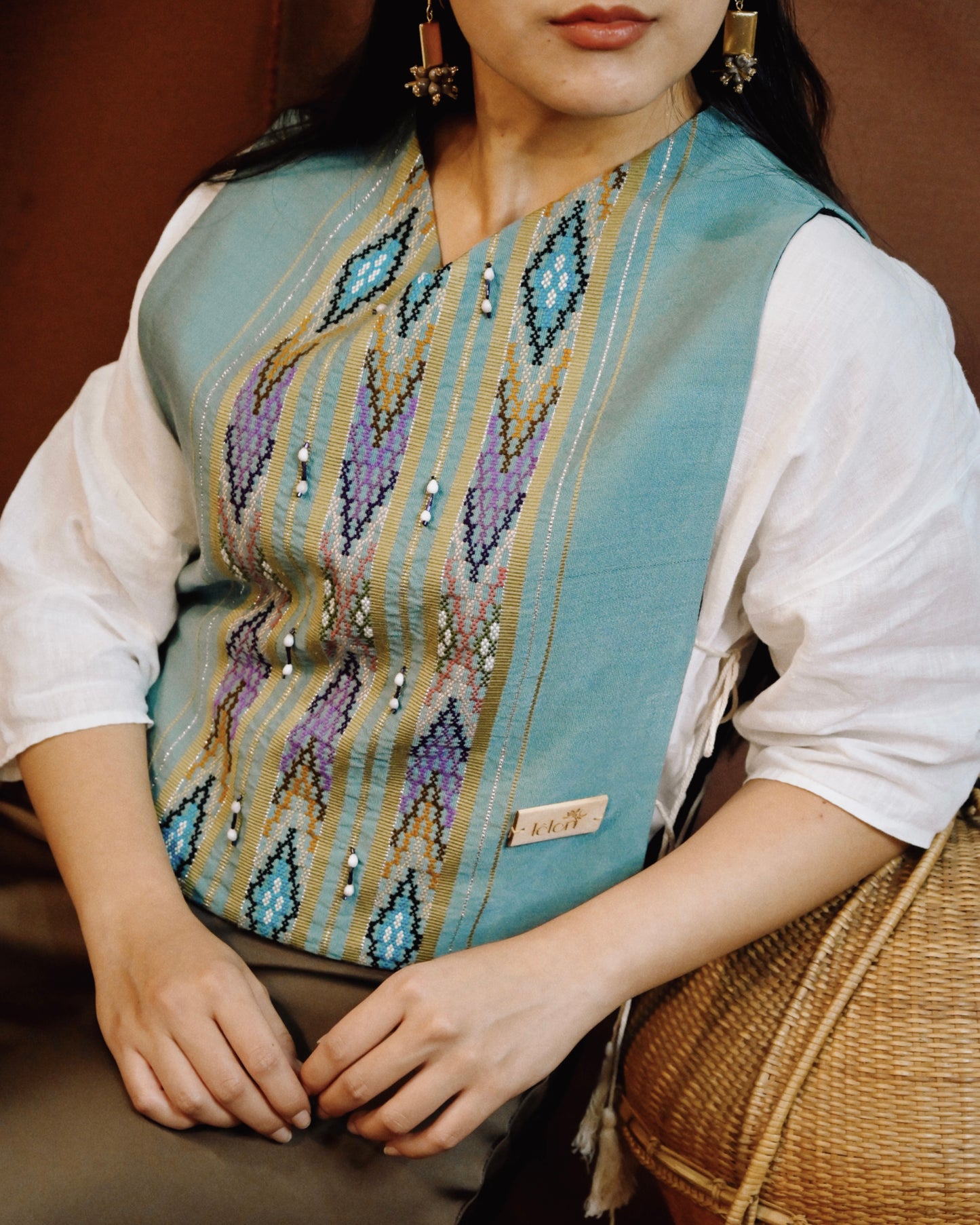 Handloom Vest Teal