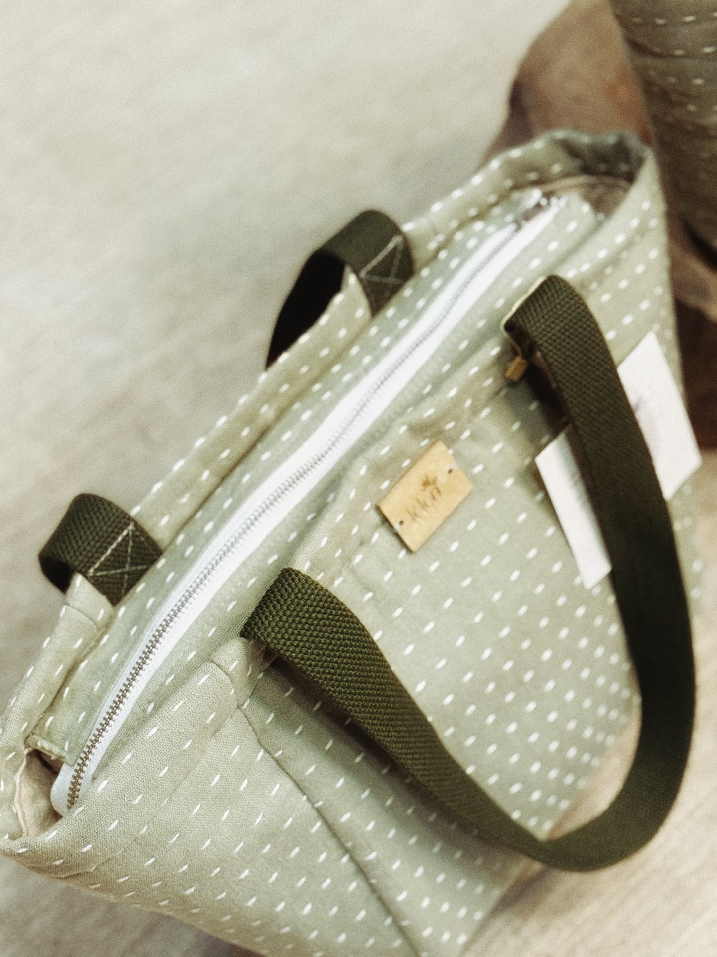 Hand Stitched Tote Mint