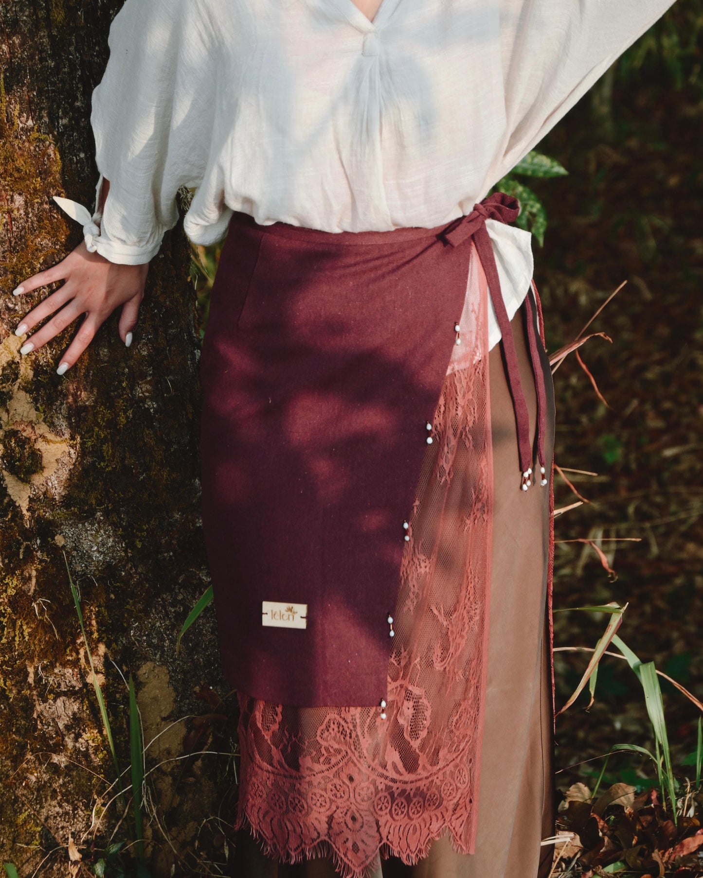 Sarong Wrap With Lace Detailing