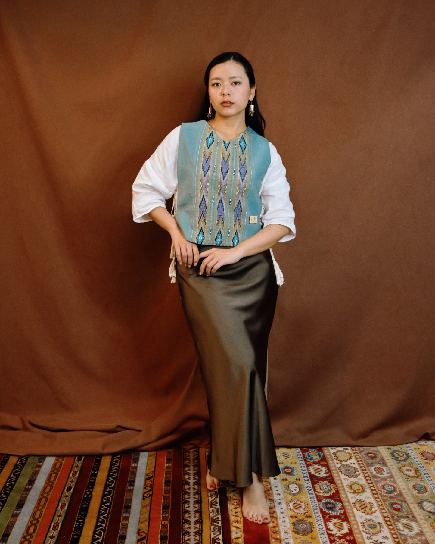 Handloom Vest Teal