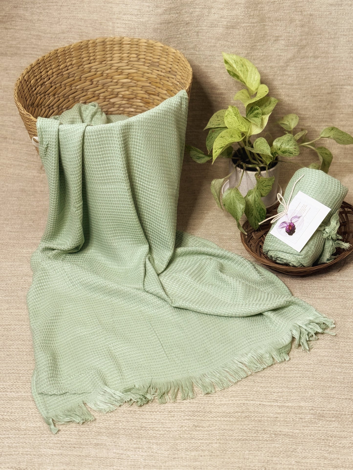Bamboo fibre bath linens