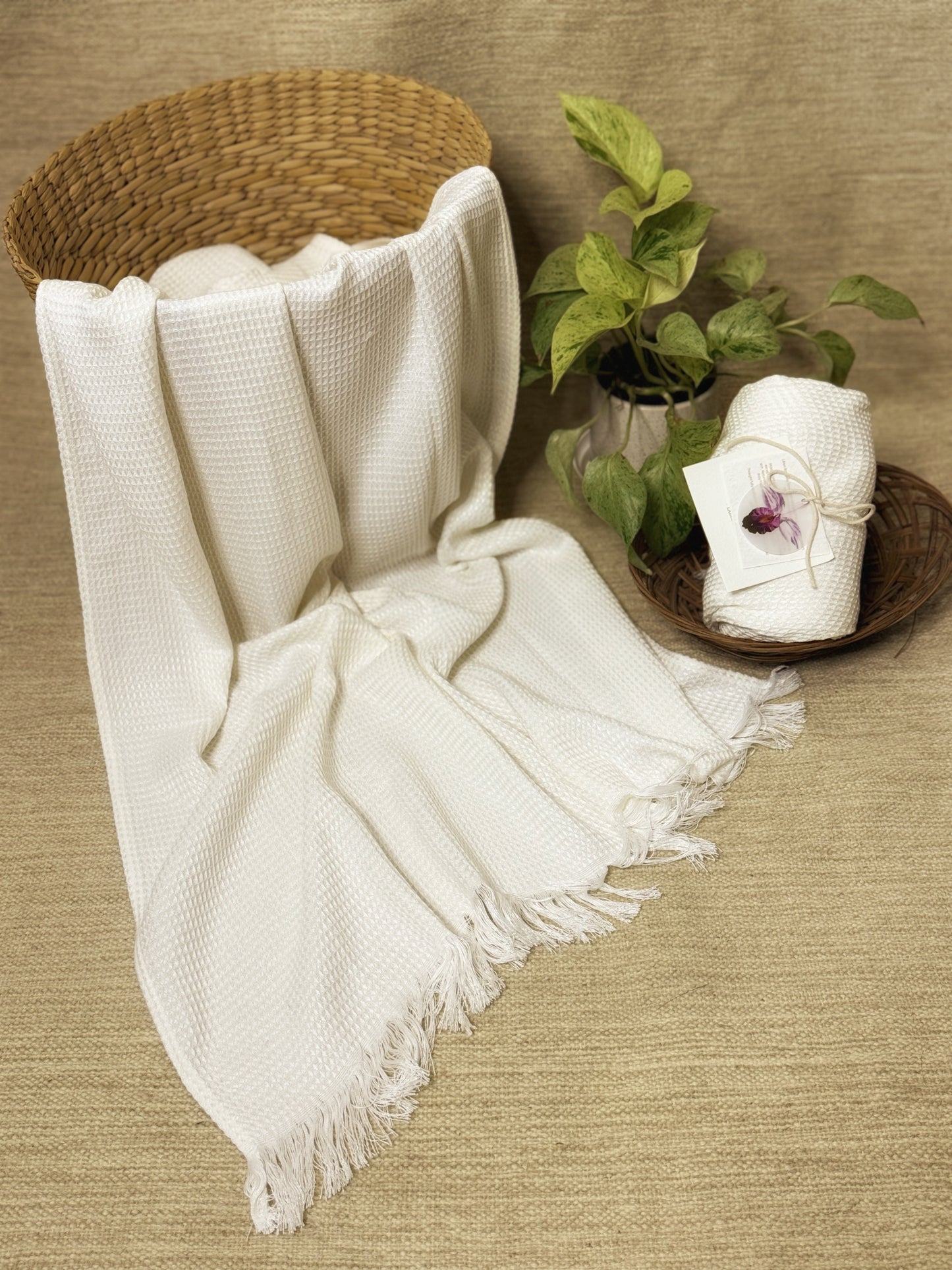 Bamboo fibre bath linens